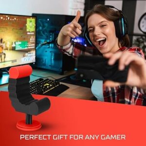 VELENTI Gamer Chair Phone Stand - Phone Holder for Smartphones, Kindles Up to 19 cm Tall - Fun Gaming Accessories for Gamers - Useful Gamer Gadgets - Lovely Birthday Gift for Gamers - Image 3