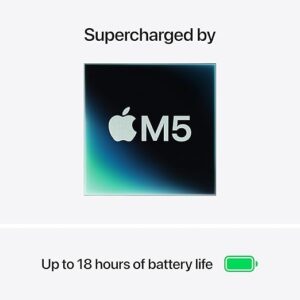 Apple 2026 MacBook Air 13-inch Laptop with M5 chip: Built for AI, 13.6-inch Liquid Retina Display, 16GB Unified Memory, 512GB SSD, 12MP Center Stage Camera, Touch ID, Wi-Fi 7; Midnight - Image 4