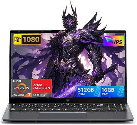 MALLRACE Gaming Laptop,16GB RAM 512GB SSD Laptop Computer with Numeric KB,AMD Ryzen 7 7730U (Beat Intel i7-1255,up to 4.5GHz), Radeon Graphics,15.6inch FHD Display AMD Laptop,Type_C,WiFi 6