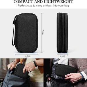 FYY Travel Cable Organizer Pouch Electronic Accessories Carry Case Portable Waterproof Double Layers All-in-One Storage Bag for Cord, Charger, Phone, Earphone Black - Image 6