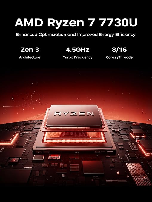 MALLRACE Gaming Laptop,16GB RAM 512GB SSD Laptop Computer with Numeric KB,AMD Ryzen 7 7730U (Beat Intel i7-1255,up to 4.5GHz), Radeon Graphics,15.6inch FHD Display AMD Laptop,Type_C,WiFi 6