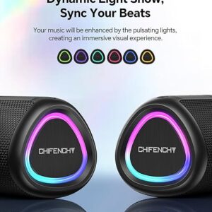 Portable Bluetooth Speaker Beach Essentials: IPX5 Waterproof for Outdoor/Powerful HD Sound/Dynamic Light/All Day Playtime/Wireless BT 5.3/TWS Pairing, Travel|Camping|Pool Accessorie, School Supplies - Image 5